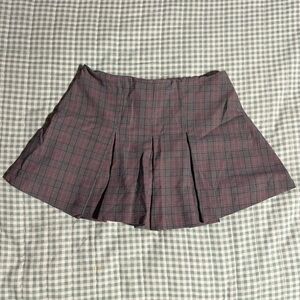 Wild Fable Plaid Skater Skirt - Black and Red